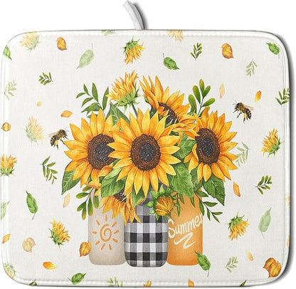 Giwawa Sunflower Vases Dish Drying Mat by Giwawa