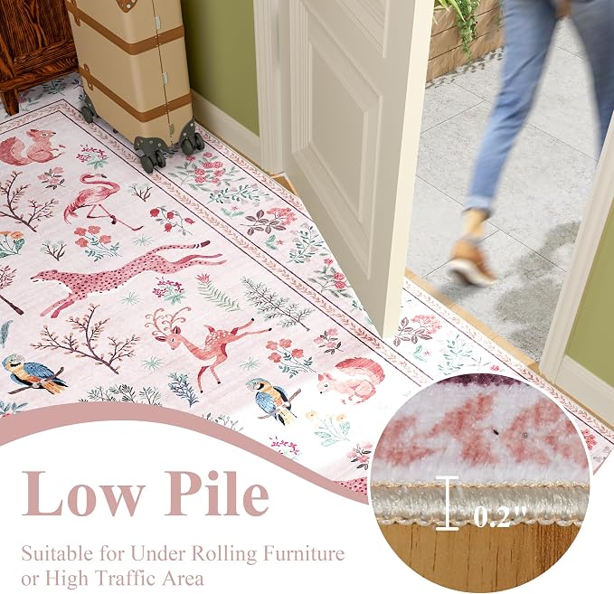 DUKINO 5x7 Rug, Washable Animal Living Room Rug - Image 7