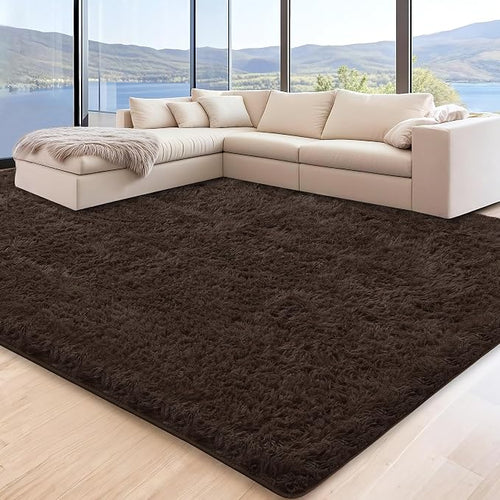 6x9 Brown Area Rugs for Living Room, Large Fluffy Shag Rug for Bedroom Nursery by Unknown