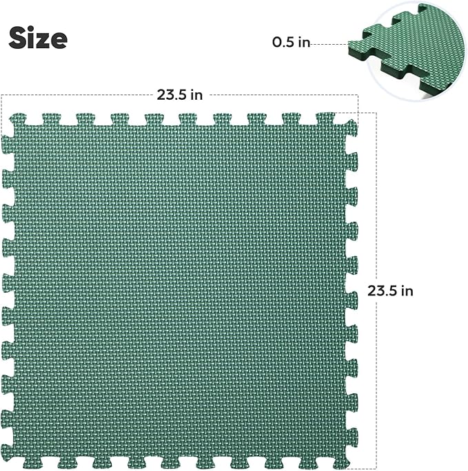 32 Pack Home Gym Mat, Puzzle Exercise Mat, EVA Interlocking Foam Floor Tiles - Image 2