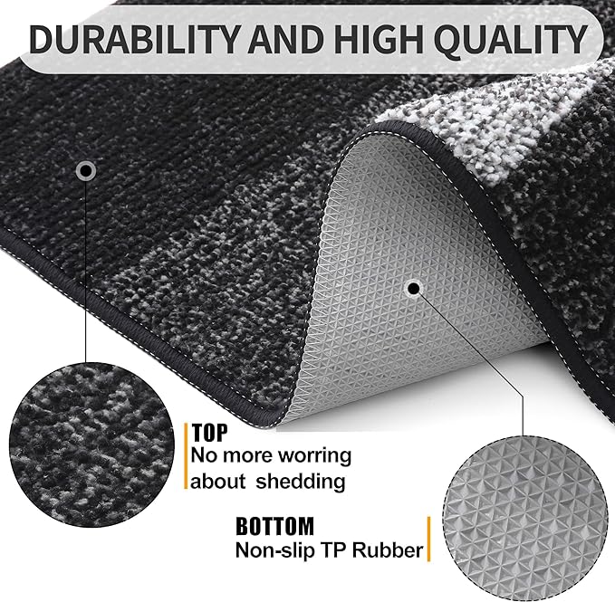 Kitinjoy Indoor Outdoor Door Mat, 54x32 Non-Slip Absorbent Dirt Trapper - Image 3