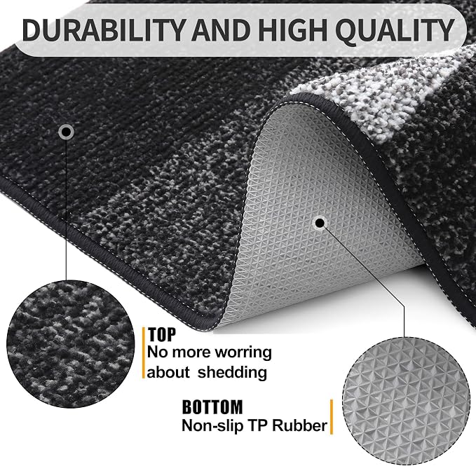 Kitinjoy Indoor Outdoor Door Mat, 50x30 Non-Slip Absorbent Dirt Trapper - Image 3