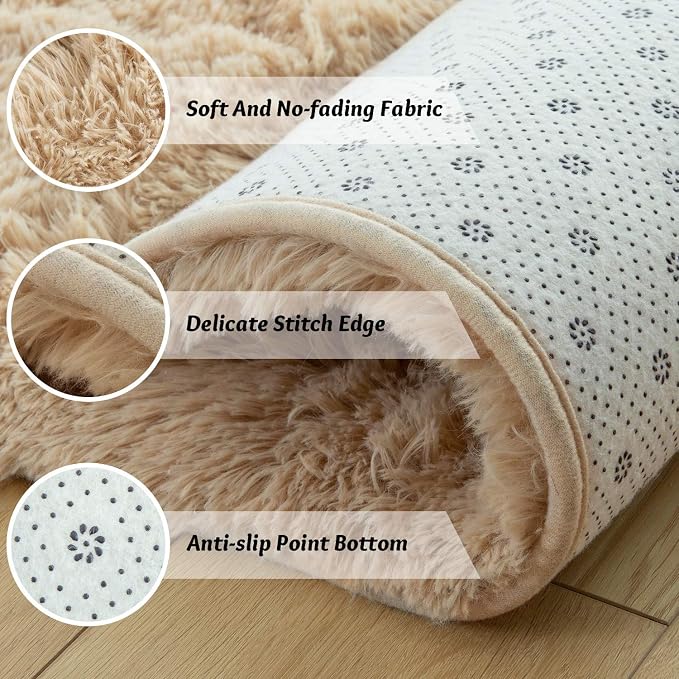 Andecor Soft Fluffy Bedroom Rugs, 5 x 8 Feet Indoor Shaggy Plush Area Rug - Image 7