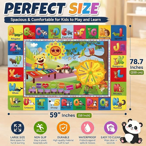 ABC Kids Play Rug, Non-Slip Classroom Carpet, 78.7" x 59" | Colorful ABC pattern - Image 2