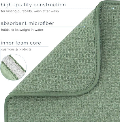 S&T INC. Dish Drying Mat, 16” x 18”, Absorbent Microfiber Kitchen Counter Mat - Image 3