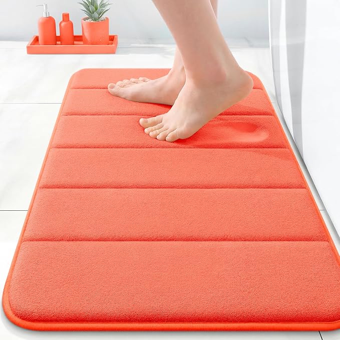 OLANLY Memory Foam Bath Mat 35x16, Super Soft Absorbent Bathroom Rugs, Quick Dry by OLANLY