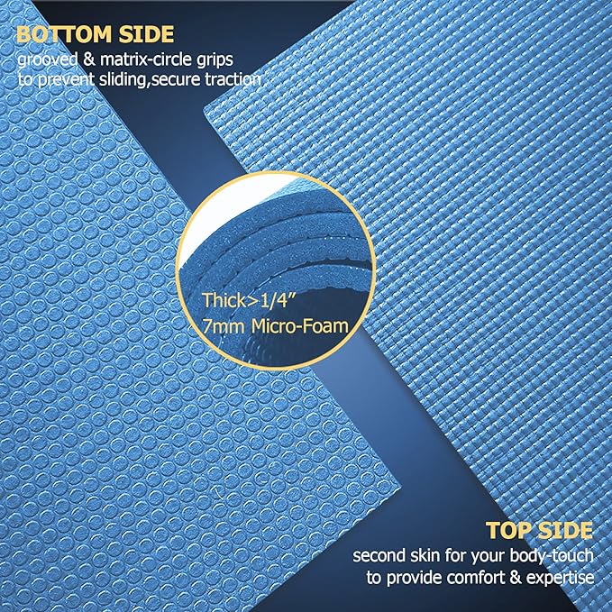 GXMMAT Large Yoga Mat 6'x4'/6'x6'/7'x5', Extra Thick Workout Mats - Image 3