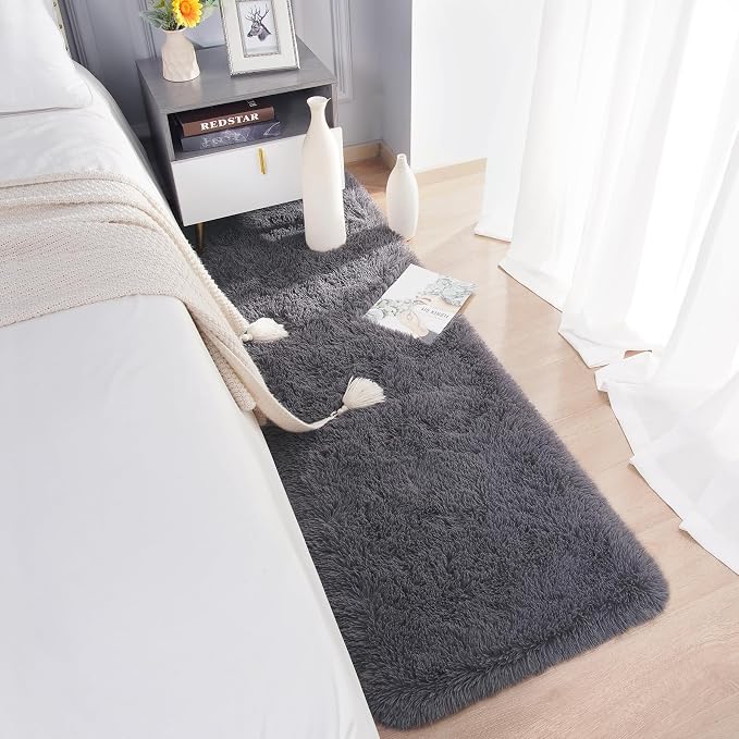 Chicrug Soft Runner Rugs for Bedroom Living Room Plush Fluffy Rug 2x10 Feet - Image 3