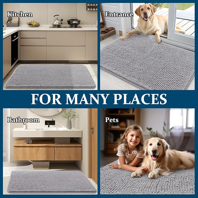 OLANLY Dog Door Mat for Muddy Paws 47x17, Absorbs Moisture and Dirt, Absorbent - Image 8
