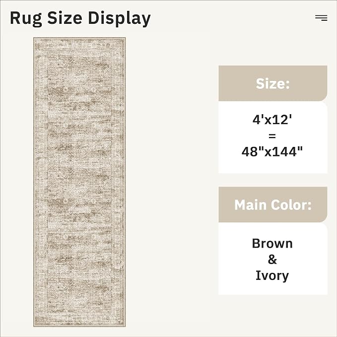 Soalmost 4x12 Wide Hallway Runners: Washable 12ft Runner Rug - Image 5