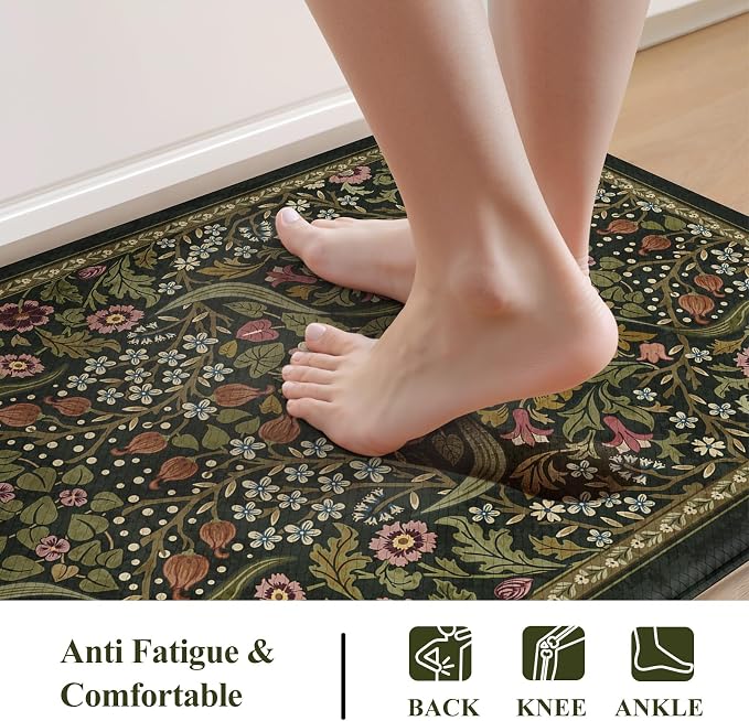 Collive Kitchen Mats for Floor 2PCS, Cushioned Anti Fatigue Rugs Non-Slip - Image 3