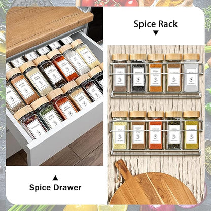 Aliggbent Spice Jars with Lable, Spice Containers Bottles, Glass Seasoning Jars - Image 5