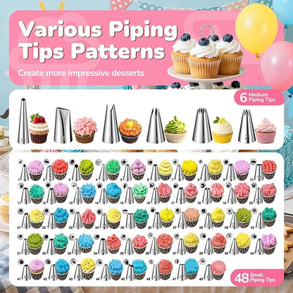 Cake Decorating Tools Supplies Kit: 164pcs Baking Accessories, Dessert Piping - Image 3
