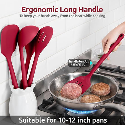 Silicone Kitchen Cooking Utensil Set: U-Taste High Heat Resistant 13.6in Long - Image 6