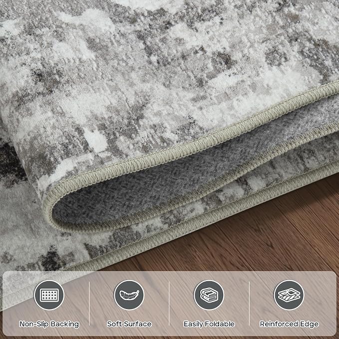 10x14 Area Rugs Large Living Room Rug Washable: Modern Abstract Rug Indoor - Image 4