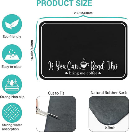 Coffee Bar Mat for Countertops 23inx15in, Absorbent Hide Stain Anti-Slip Cafe - Image 5