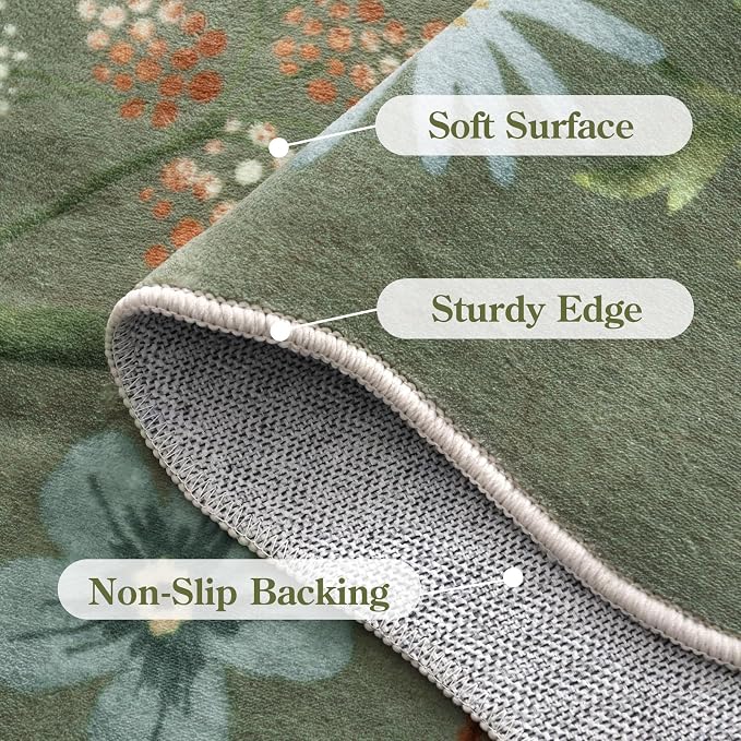 Lahome Floral 9x12 Area Rugs for Living Room Bedroom, Soft Washable Rugs 9x12 - Image 7
