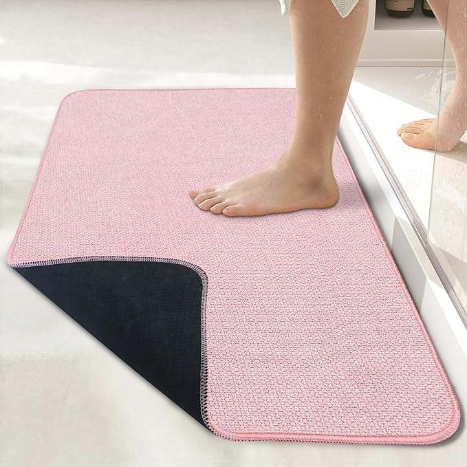 Bosap Bath Mat, Ultra Thin Bathroom Rugs, Rubber Bath Mats by BosapDirect