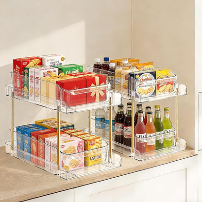 LAREKUN4pack 2-Tier Organizer & Storage Unit Stackable Bathroom Cabinet - Image 5