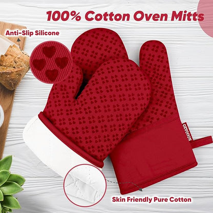 Oven Mitts and Pot Holders 4 Sets, Heat Resistant 500 ℉ Oven Mitt and Pot Holder - Image 3