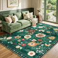 RELEANY Floral 6x9 Area Rugs Washable Print Boho Cute Carpet Non Slip Flower by RELEANY