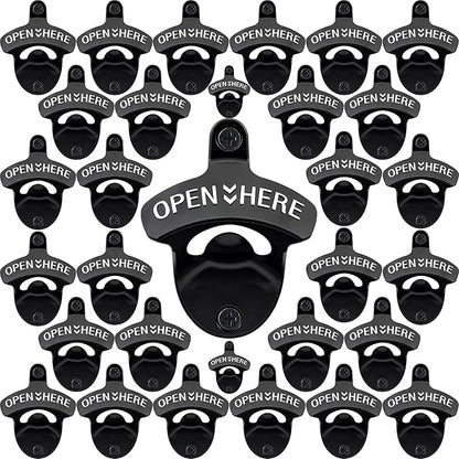 30 PCS Stainless Bottle Opener Wall Mount Black Bulk Beer Soda Cap Opener by Wallmountedbottleopener