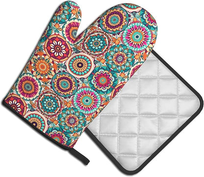 Boho Oven Mitts and Pot Holders - Image 2