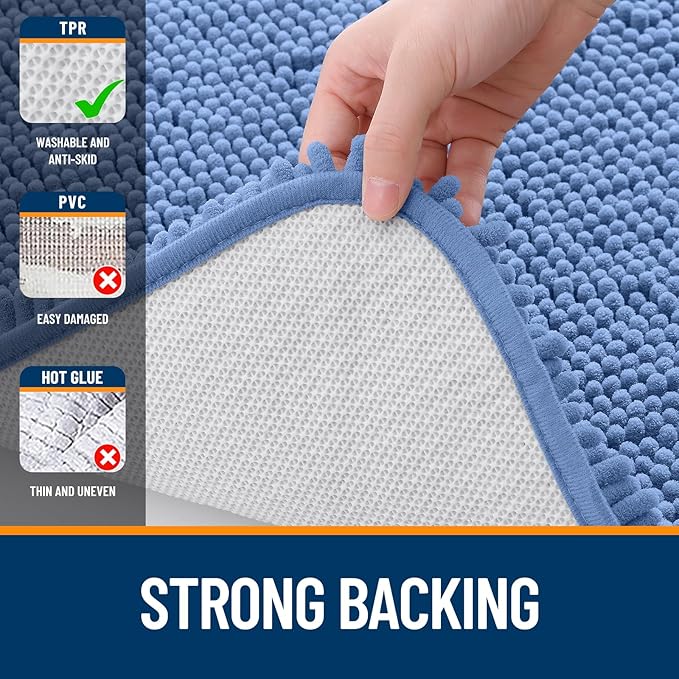 OLANLY Toilet Rugs U-Shaped 24x24, Extra Soft Absorbent Chenille Contour - Image 6