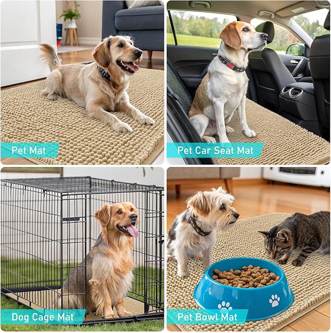 OLANLY Dog Door Mat for Muddy Paws 70x35, Absorbs Moisture and Dirt, Absorbent - Image 7