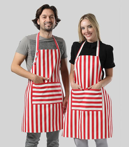 TOSHEX Kitchen Apron Waterdrop Resistant Cotton Apron - Image 7