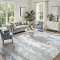 DCX Abstract Area Rug 5x7, Washable Blue Modern Rug by DCXWashableRug