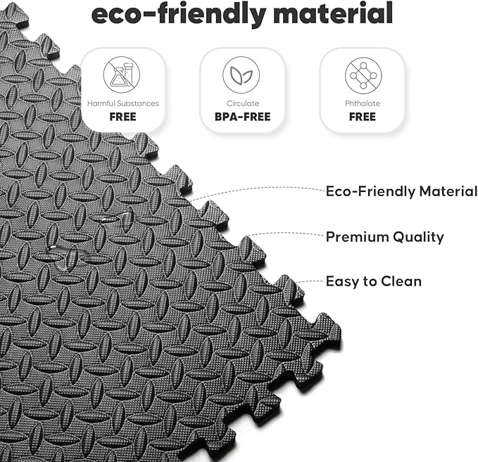 36 Pack Home Gym Mat, Puzzle Exercise Mat, EVA Interlocking Foam Floor Tiles - Image 3