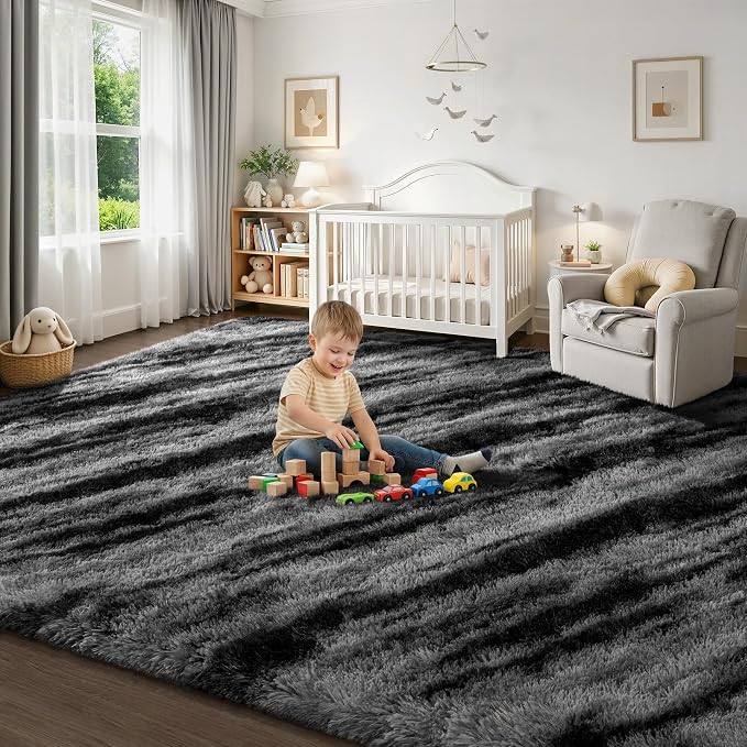 Deerhoo Large Shag Area Rugs 8 x 10, Tie-Dyed Plush Fuzzy Rugs - Image 8