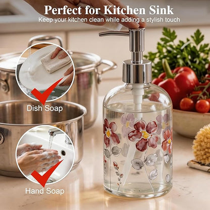 17oz Glass Soap Dispenser with Plastic Pump - Image 9