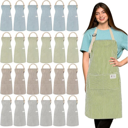 Janmercy 24 Pcs Aprons for Women Men by Janmercy