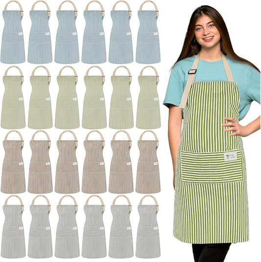 Janmercy 24 Pcs Aprons for Women Men by Janmercy