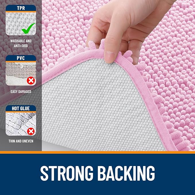 OLANLY Large Bathroom Rugs 59x35, Extra Soft Absorbent Chenille Bath Rugs - Image 6