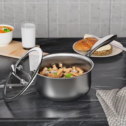 COOKER KING 2 Quart Stainless Steel Saucepan, Nonstick Sauce Pan, Ceramic Suce - Image 7