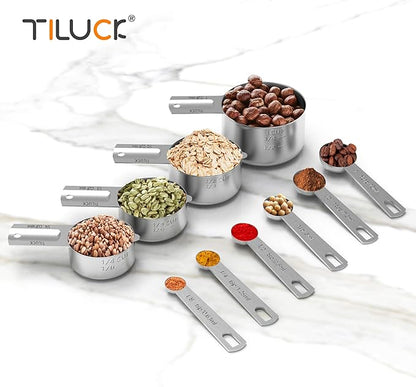 TILUCK Stainless Steel Measuring Cups & Spoons Set, Cups and Spoons, Kitchen - Image 5