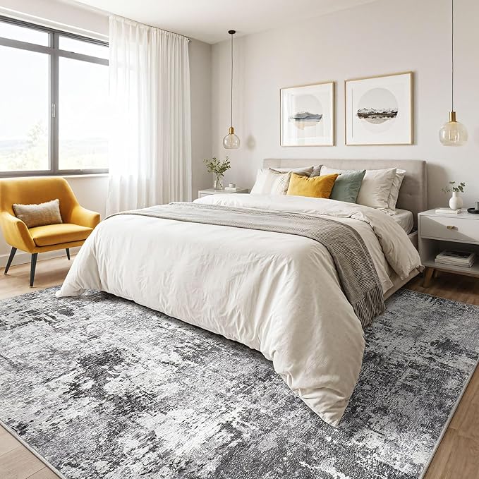 9x12 Area Rug Living Room: Washable Large Abstract Modern Soft Stain Resistant - Image 4