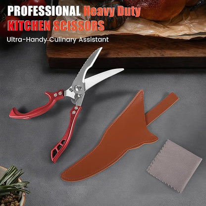 Heavy Duty Kitchen Shears by ANDONG, Kitchen Scissors, Stainless Steel Poultry - Image 6