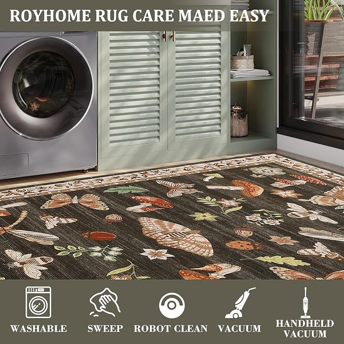 Mushroom Small Rug 2x3 Washable Door Mat Indoor Rugs - Image 4