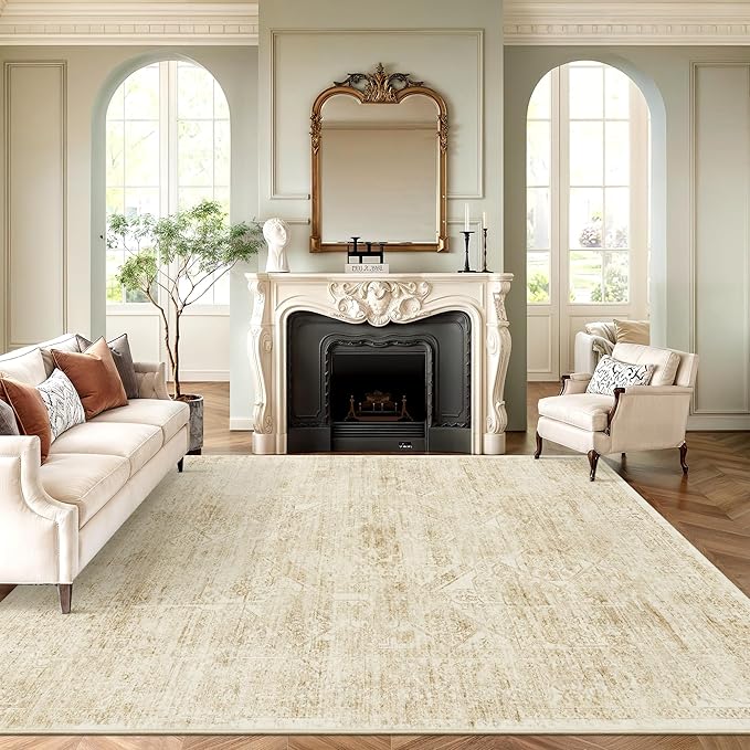 Soalmost 6x9 Area Rug for Living Room Floral Washable Non-Slip Modern Rugs for by Soalmost