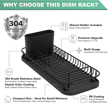SunnyPoint 304 Stainless Steel NeverRust Compact Dish Drying Rack - Image 5
