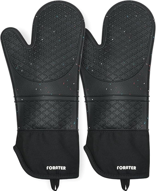 Extra Long Silicone Oven Mitts by FORATER