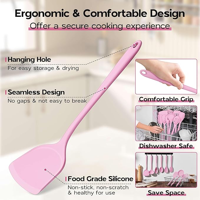 Onader Silicone Cooking Utensils Set, 10 Pieces Kitchen Utensils Set - Image 5