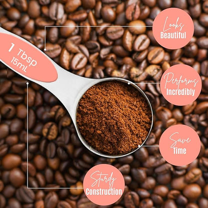 Magnetic Measuring Spoons Set of 9 Stainless Steel Dual-Sided Stackable - Image 4
