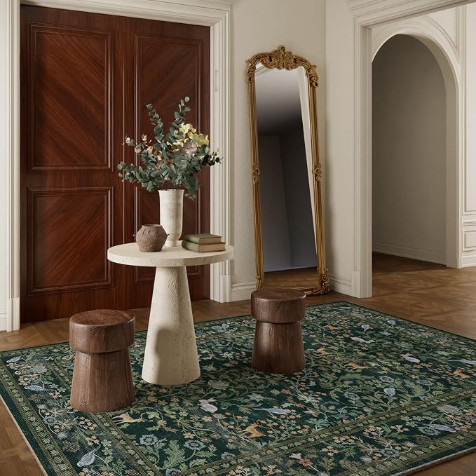 Washable Area Rugs for Living Room: 5x7 Rug Stain Resistant Non Slip Low Pile - Image 8