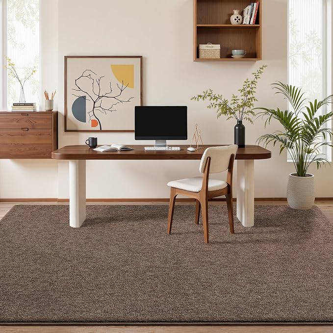 Pettop 6x9 Brown Area Rugs for Living Room Bedroom, Thickened Memory-Foam Throw - Image 4