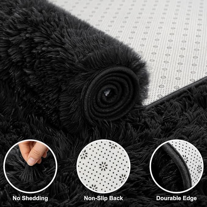 Shag Area Rugs for Bedroom Living Room, 4X6 Ultra Soft Fluffy Area Rugs for Dorm - Image 4